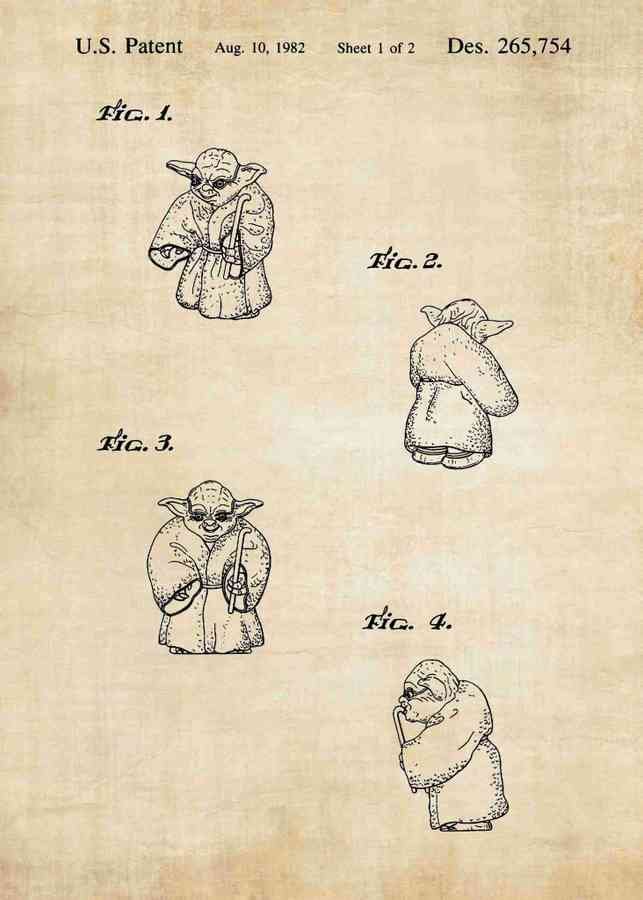 Patent Blueprint yoda A4 Photo Print