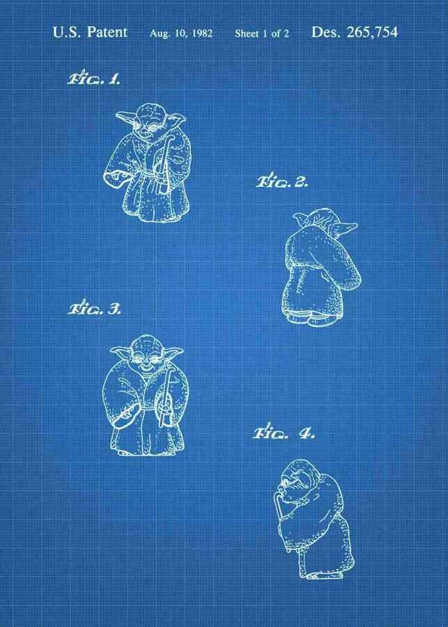 Patent Blueprint yoda 3 A4 Photo Print