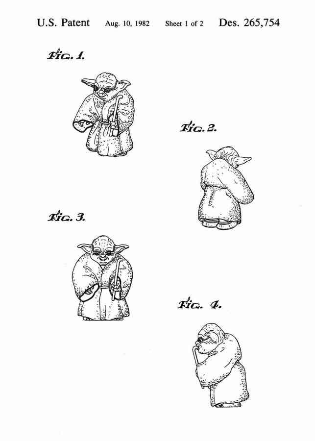 Patent Blueprint yoda 4 A4 Photo Print