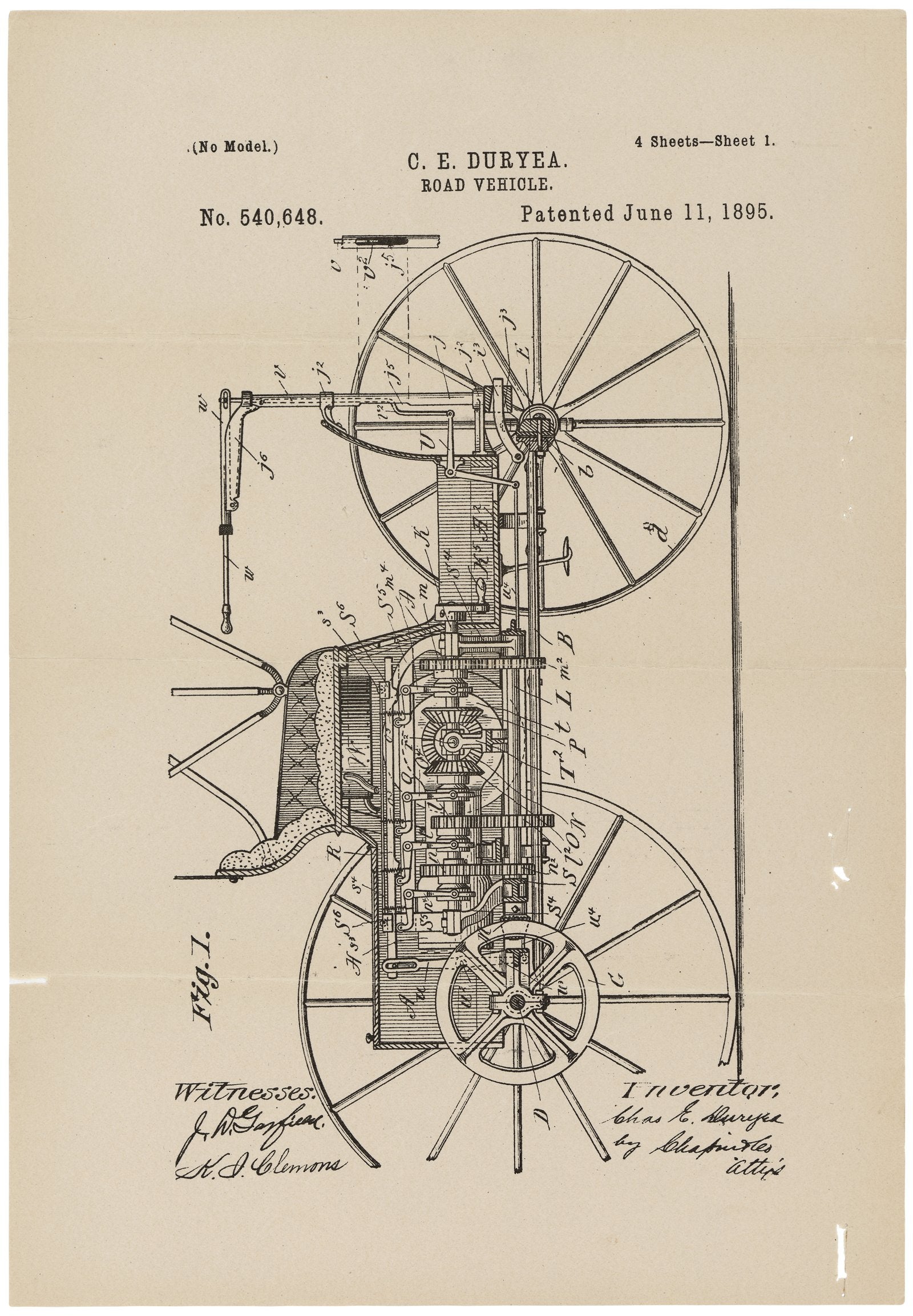 Patent Road Vehicle A4 Photo Print