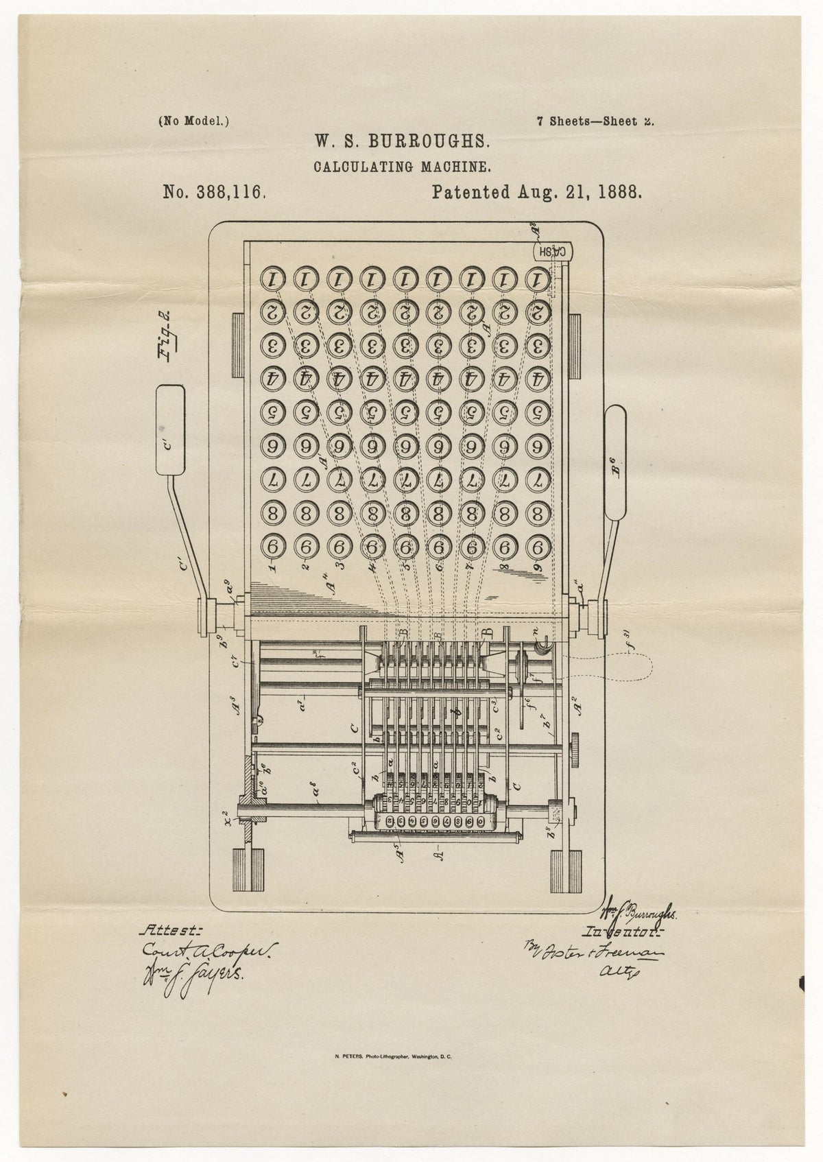 Patent for a Calculating Machine A4 Photo Print