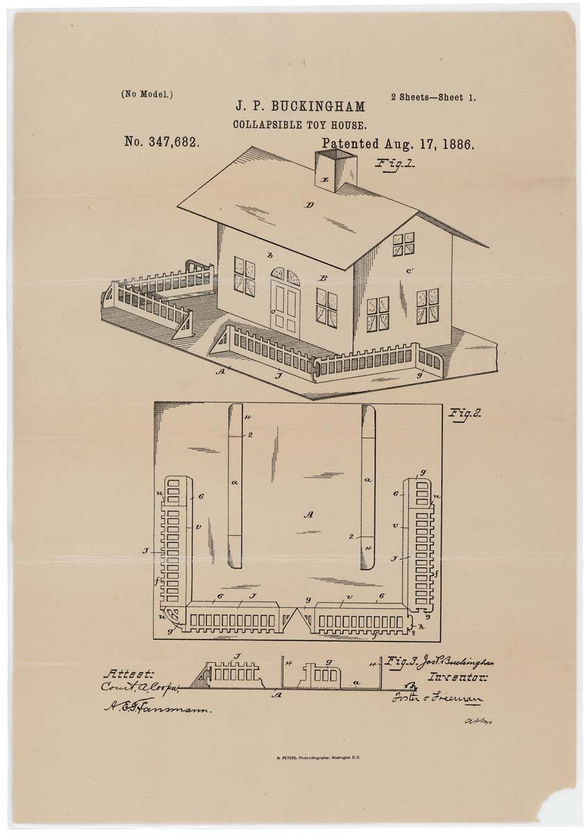 Patent for a Collapsible Toy House A4 Photo Print