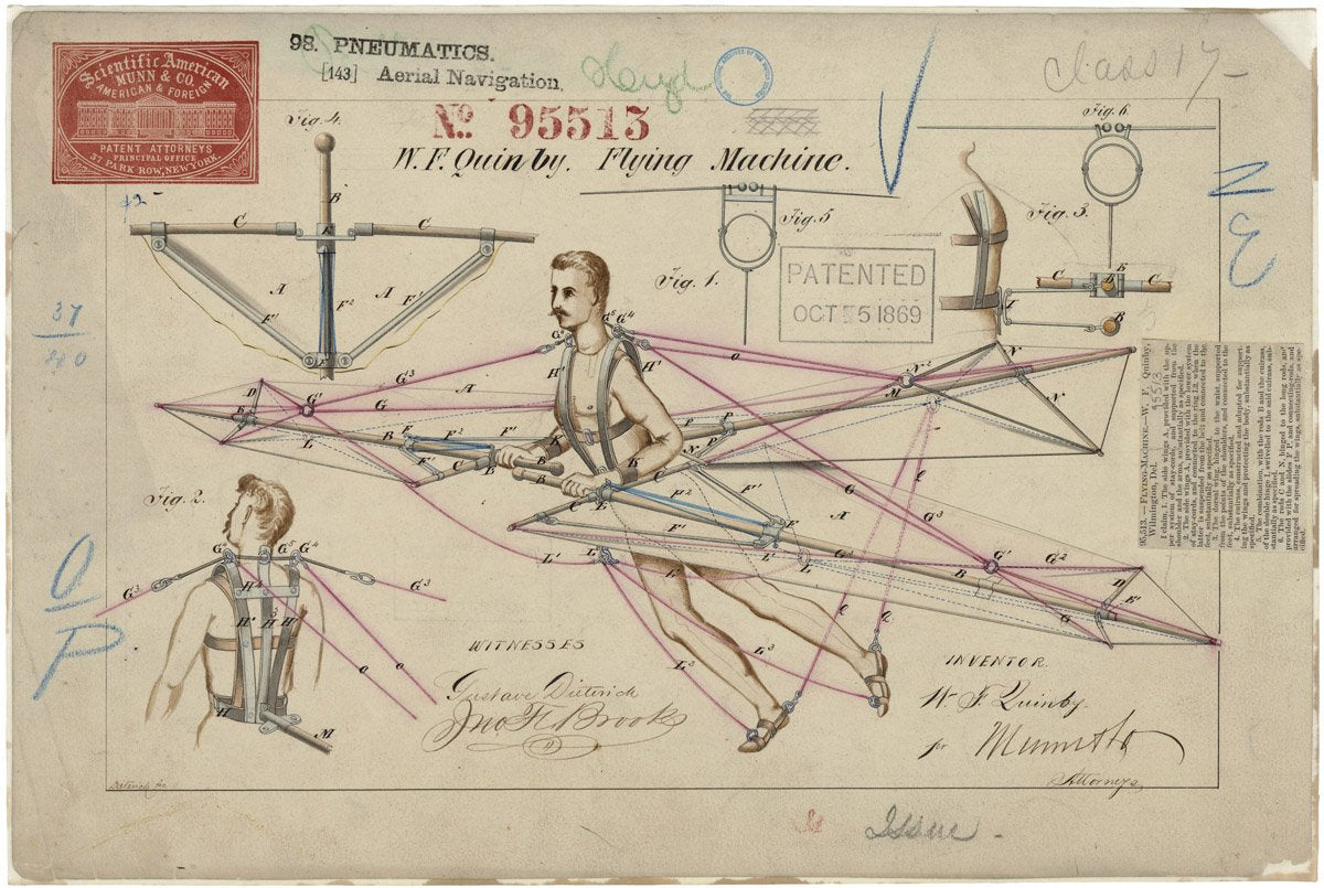 Patent for a Flying Machine 2 A4 Photo Print