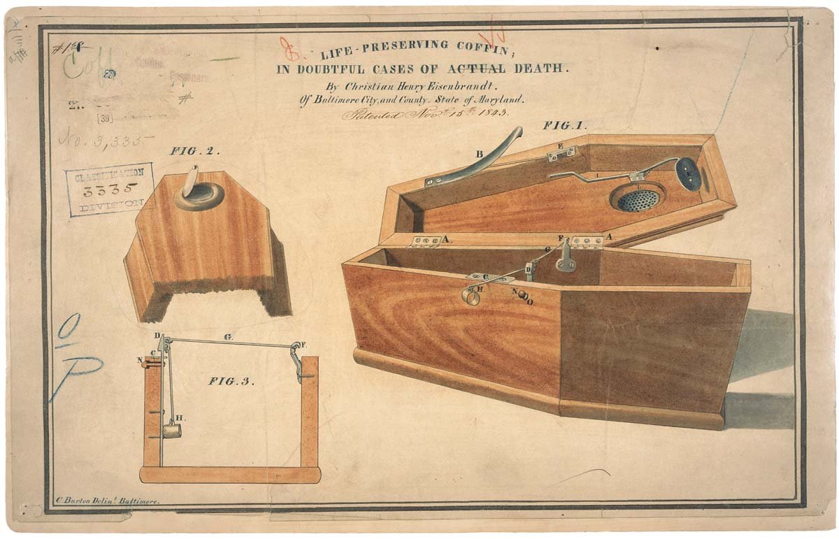 Patent for a Life  Preserving Coffin A4 Photo Print
