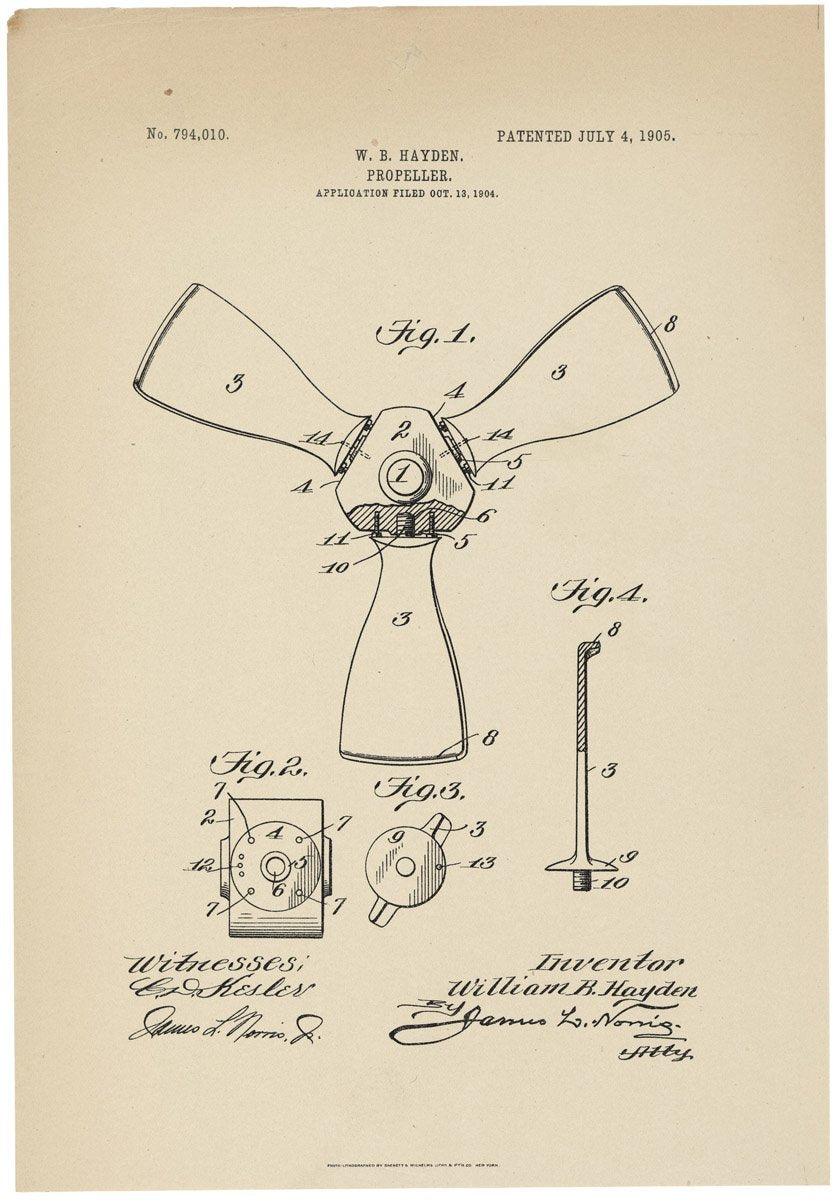 Patent for a Propeller A4 Photo Print