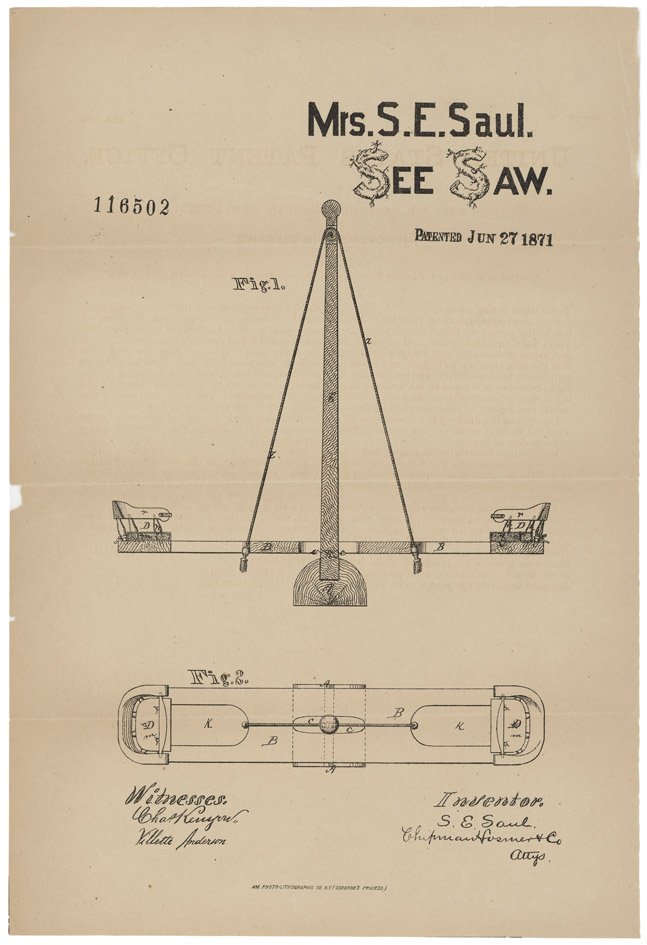 Patent for a See Saw A4 Photo Print