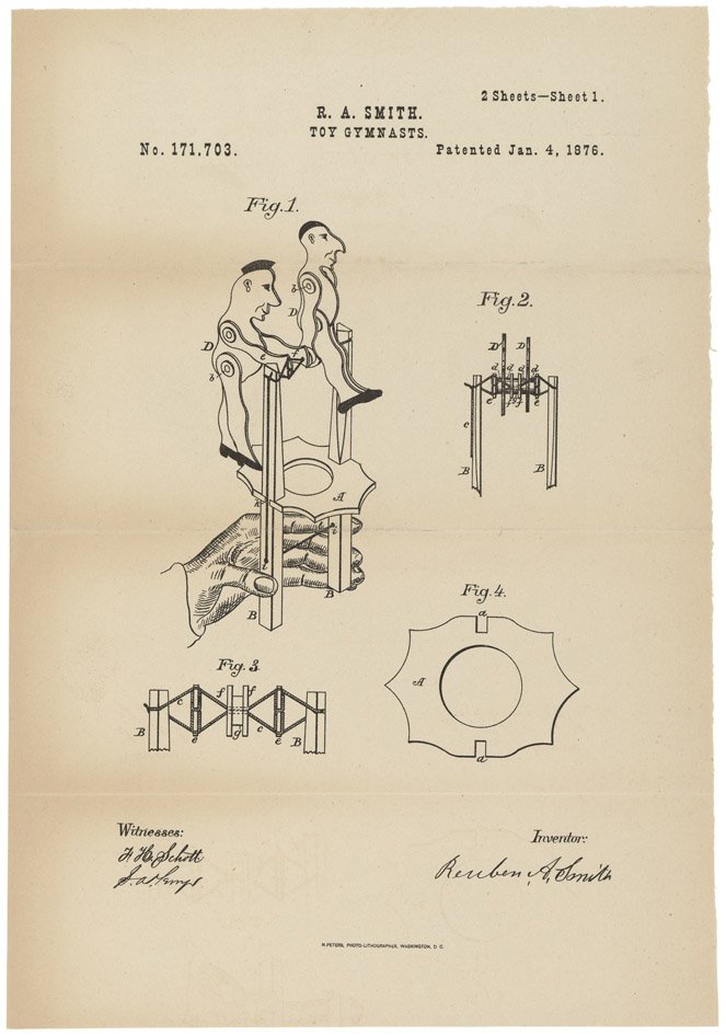 Patent for a Toy Gymnast A4 Photo Print