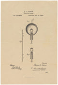 Patent for an Electric Lamp A4 Photo Print