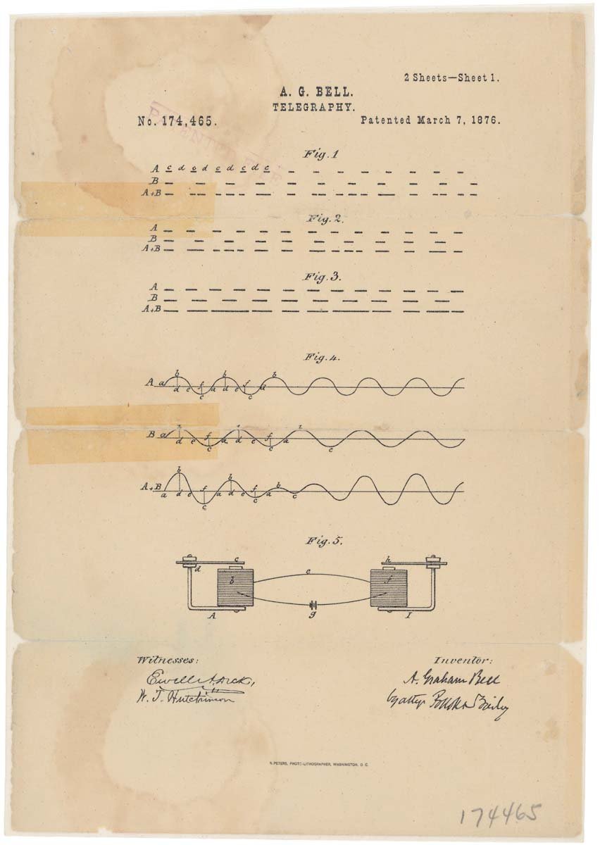 Patent for an Improvement in Telegraphy A4 Photo Print