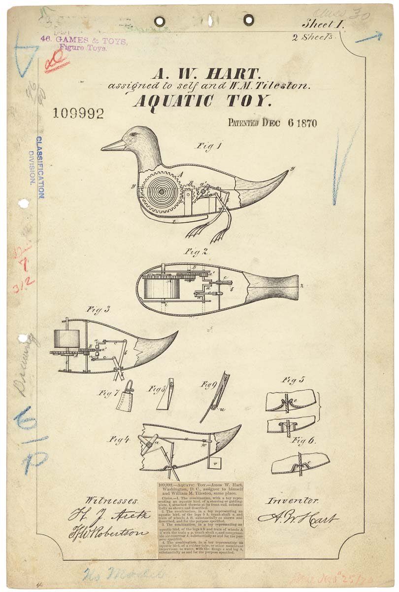 Patent of Aquatic Toy A4 Photo Print