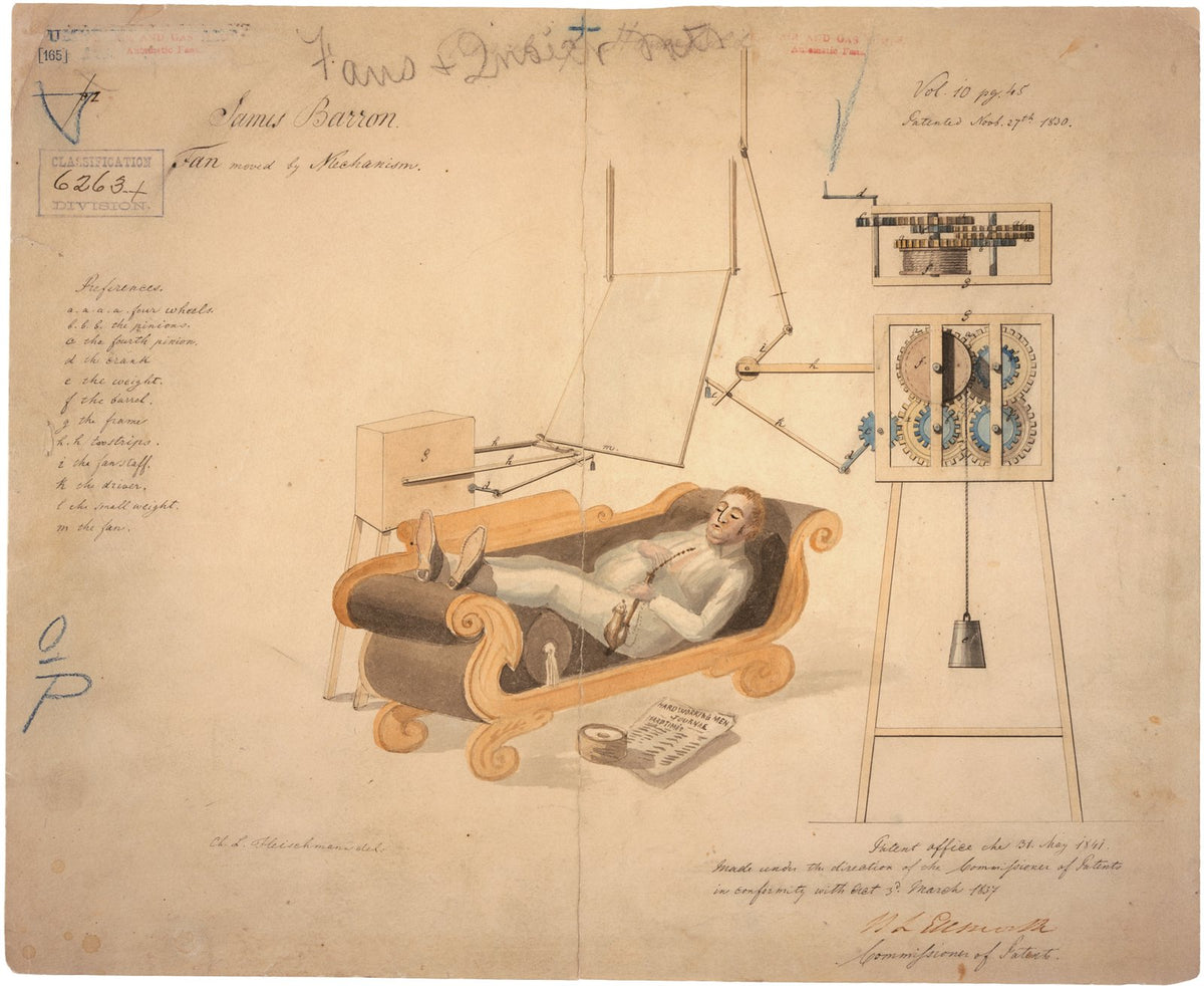 Patent of Fan Moved by Mechanism A4 Photo Print