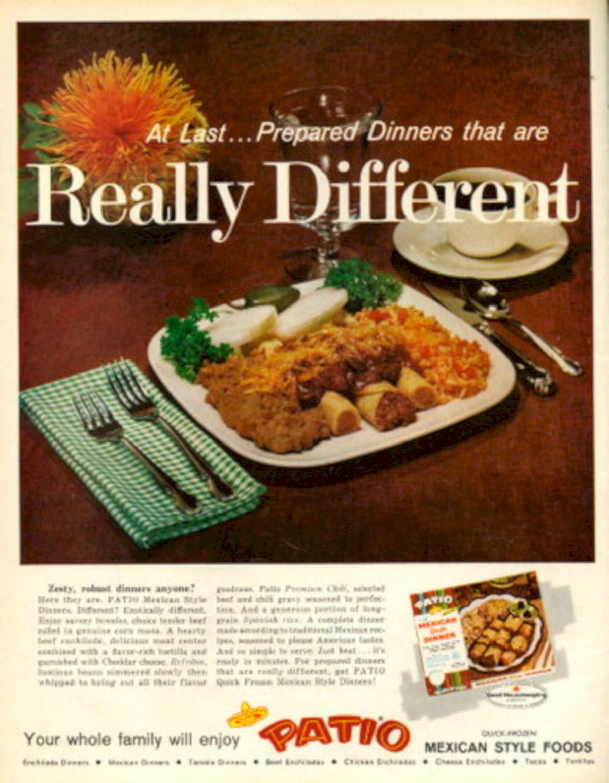 Patio Dinner Rice 1960s Vintage Retro Advert