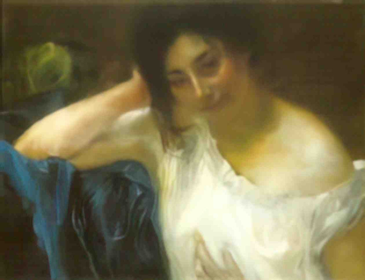 Paul Albert Besnard besnard woman with a blue drapery Art A4 Photo Print