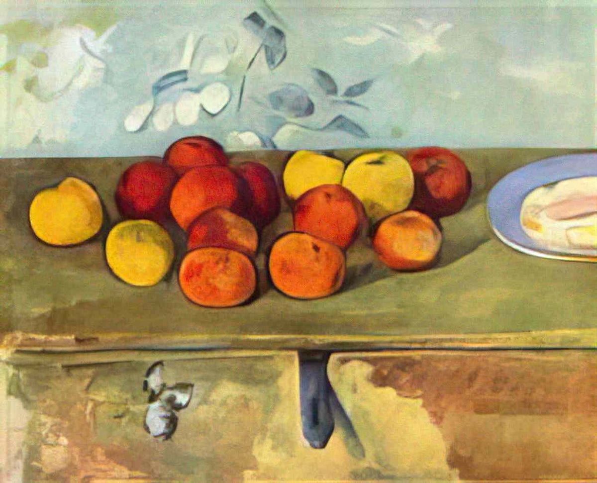 Paul Cezanne apples and biscuits 1895 Art A4 Photo Print