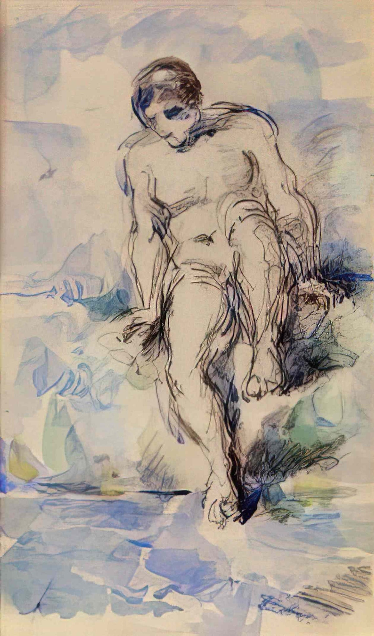 Paul Cezanne bather entering the water 1885 Art A4 Photo Print