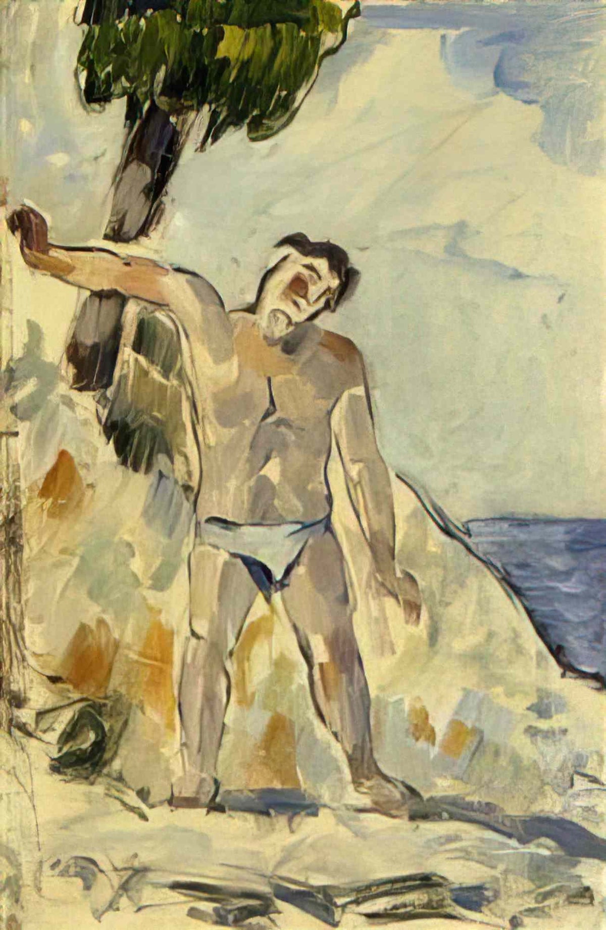 Paul Cezanne bather with arms spread 1876 Art A4 Photo Print