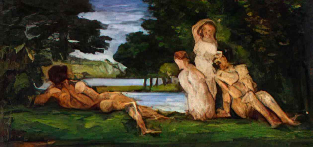 Paul Cezanne bathers 1870 1 Art A4 Photo Print