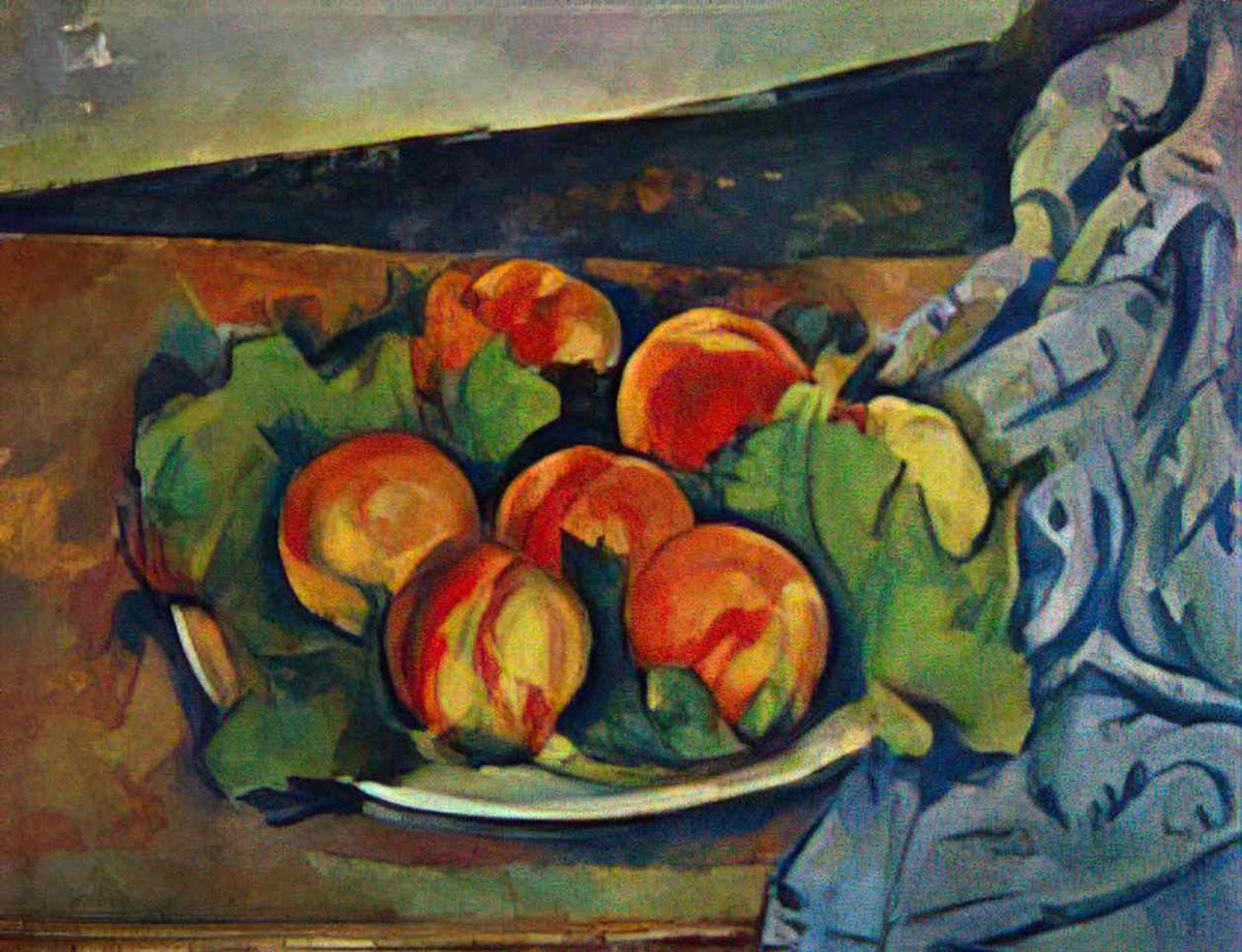Paul Cezanne dish of peaches Art A4 Photo Print