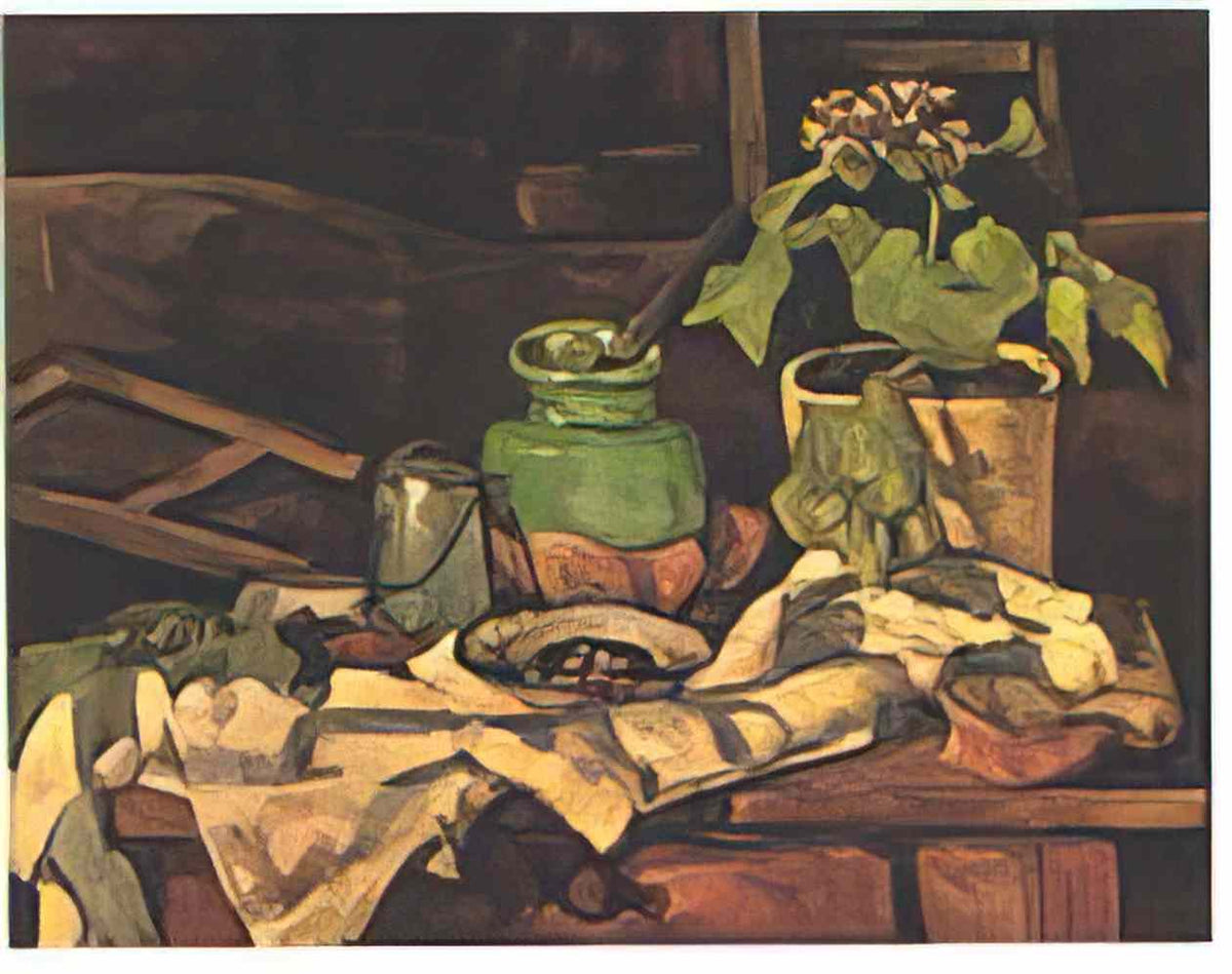 Paul Cezanne flower pot at a table Art A4 Photo Print
