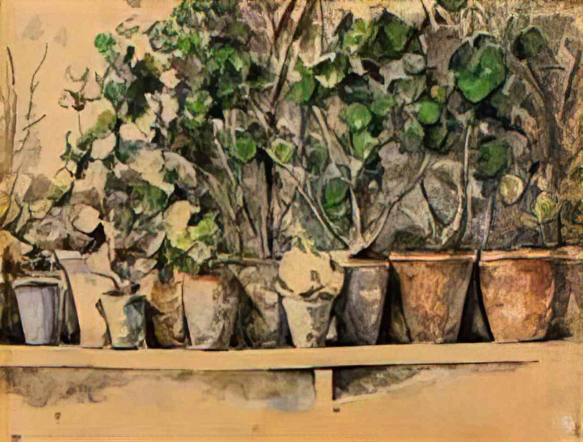 Paul Cezanne flower pots Art A4 Photo Print