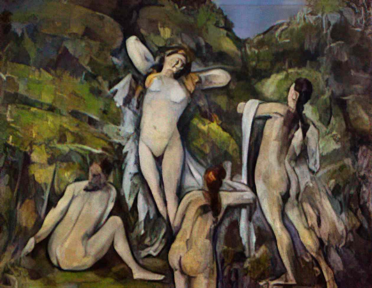 Paul Cezanne four bathers 1 Art A4 Photo Print