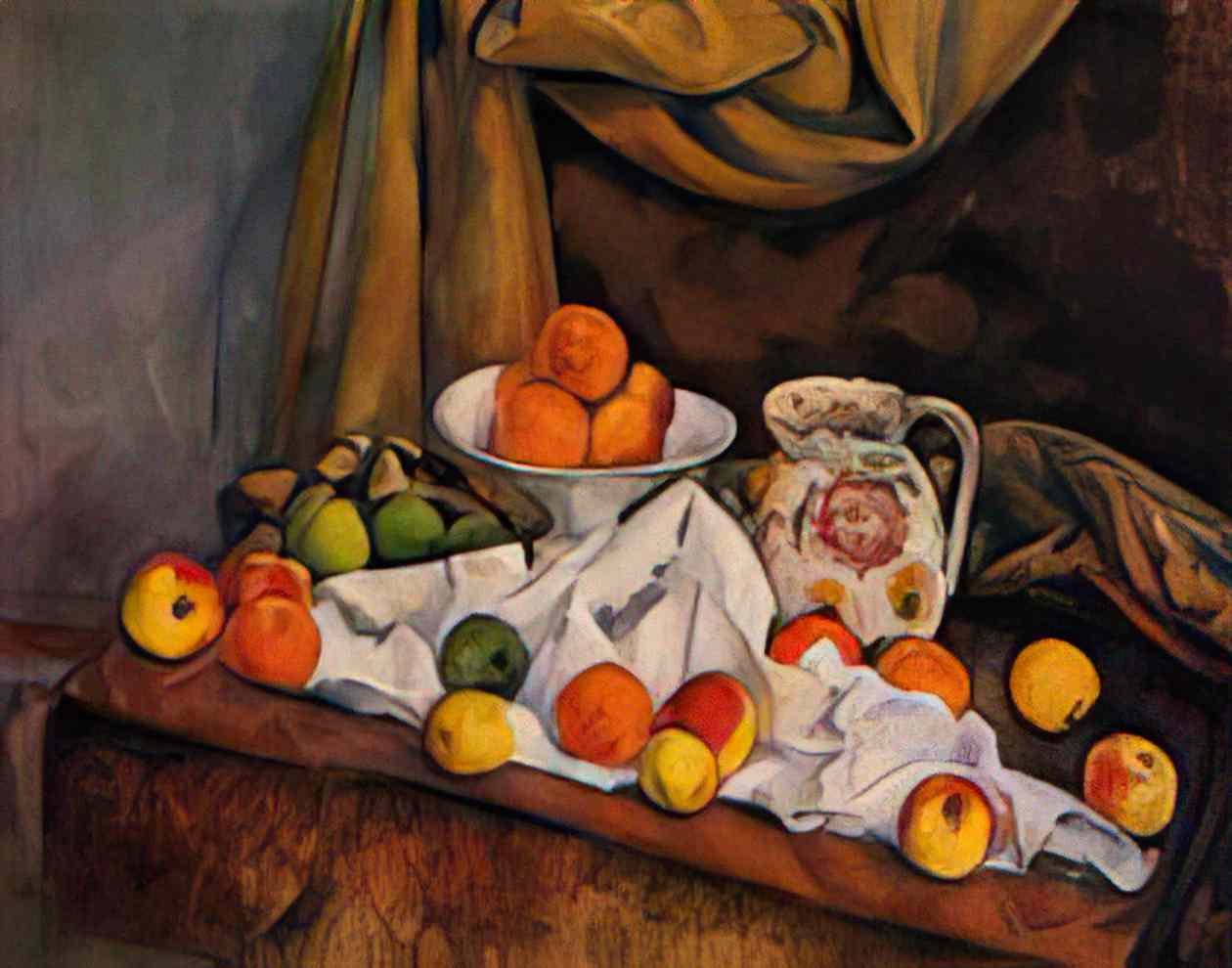 Paul Cezanne fruit bowl pitcher and fruit 1894 Art A4 Photo Print