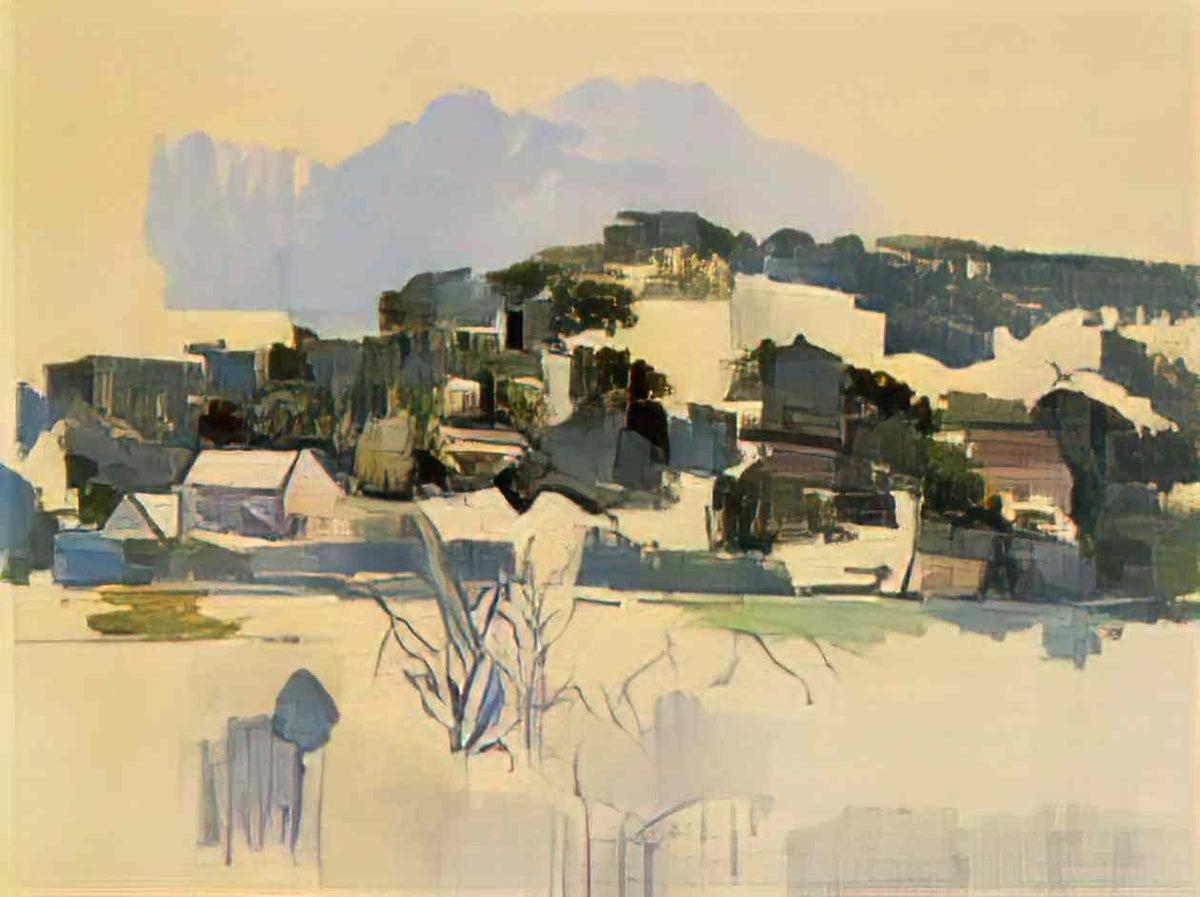 Paul Cezanne houses on the hill Art A4 Photo Print