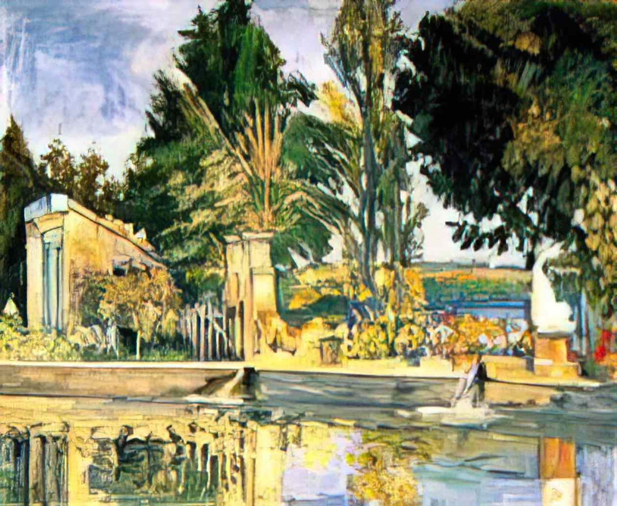 Paul Cezanne jas de bouffan the pool Art A4 Photo Print