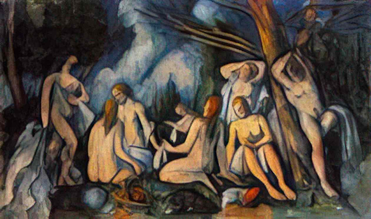 Paul Cezanne large bathers Art A4 Photo Print