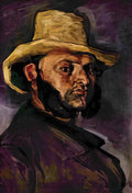 Paul Cezanne man in a straw hat 1871 Art A4 Photo Print