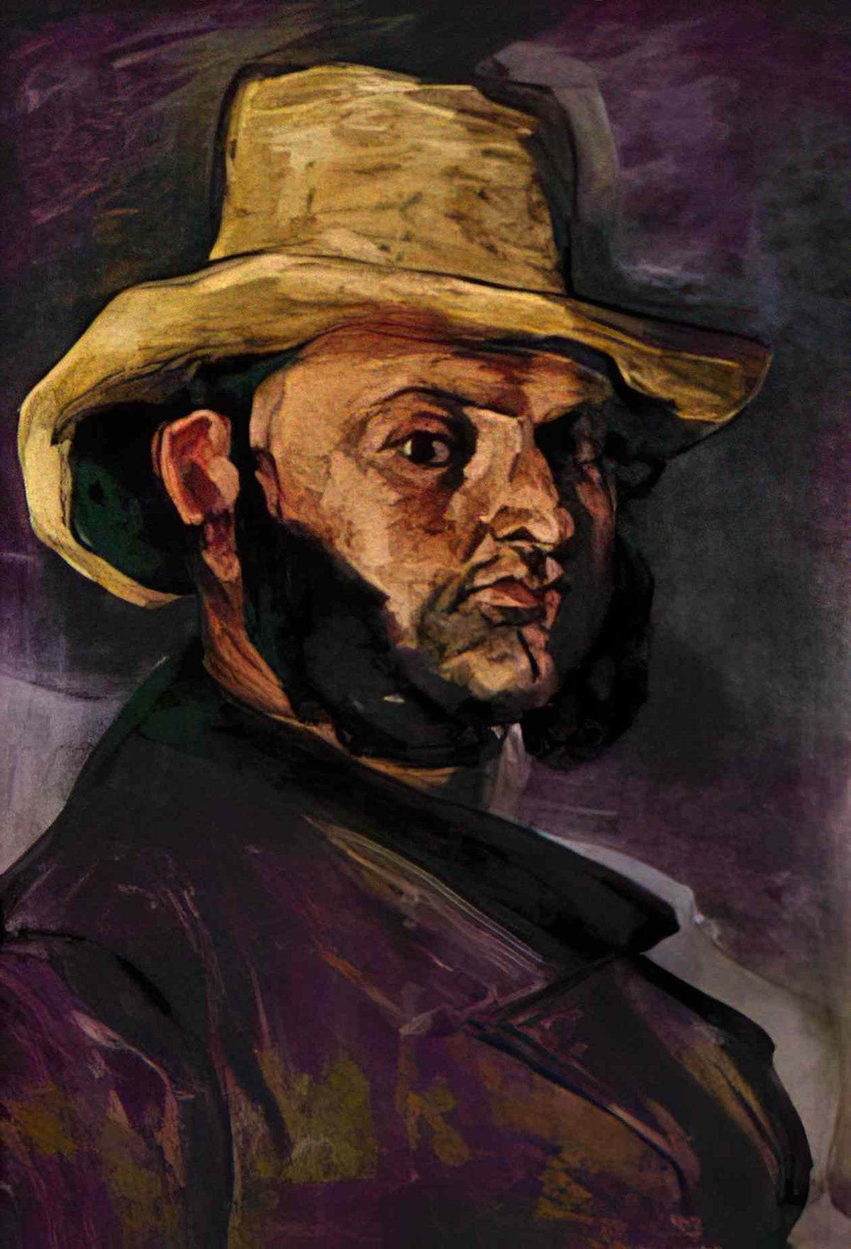 Paul Cezanne man in a straw hat 1871 Art A4 Photo Print