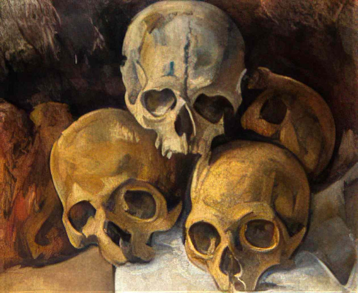 Paul Cezanne pyramid of skulls Art A4 Photo Print