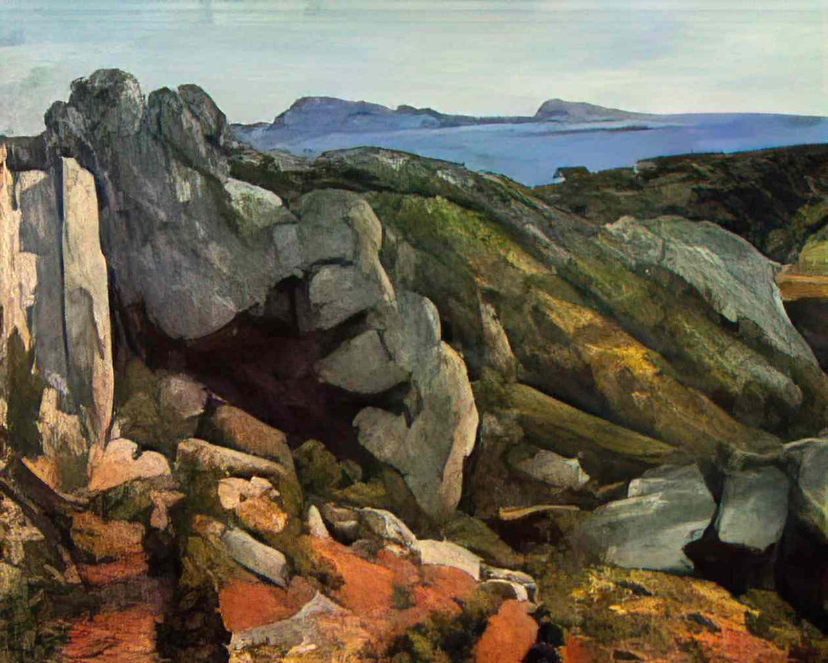 Paul Cezanne rocks at l estaque Art A4 Photo Print