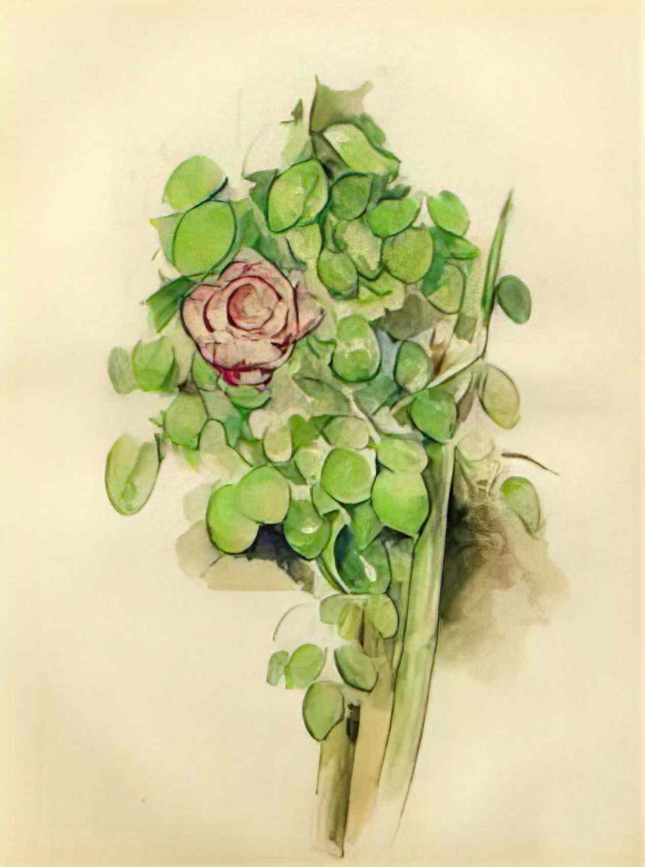 Paul Cezanne rose bush Art A4 Photo Print