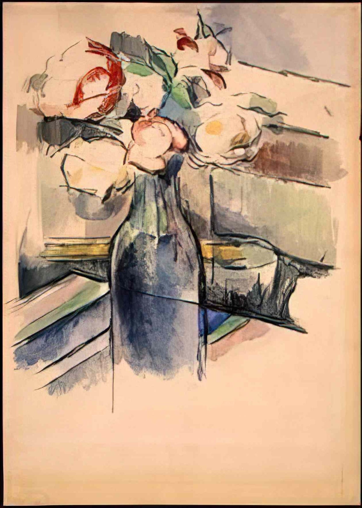 Paul Cezanne roses in a bottle 1904 Art A4 Photo Print