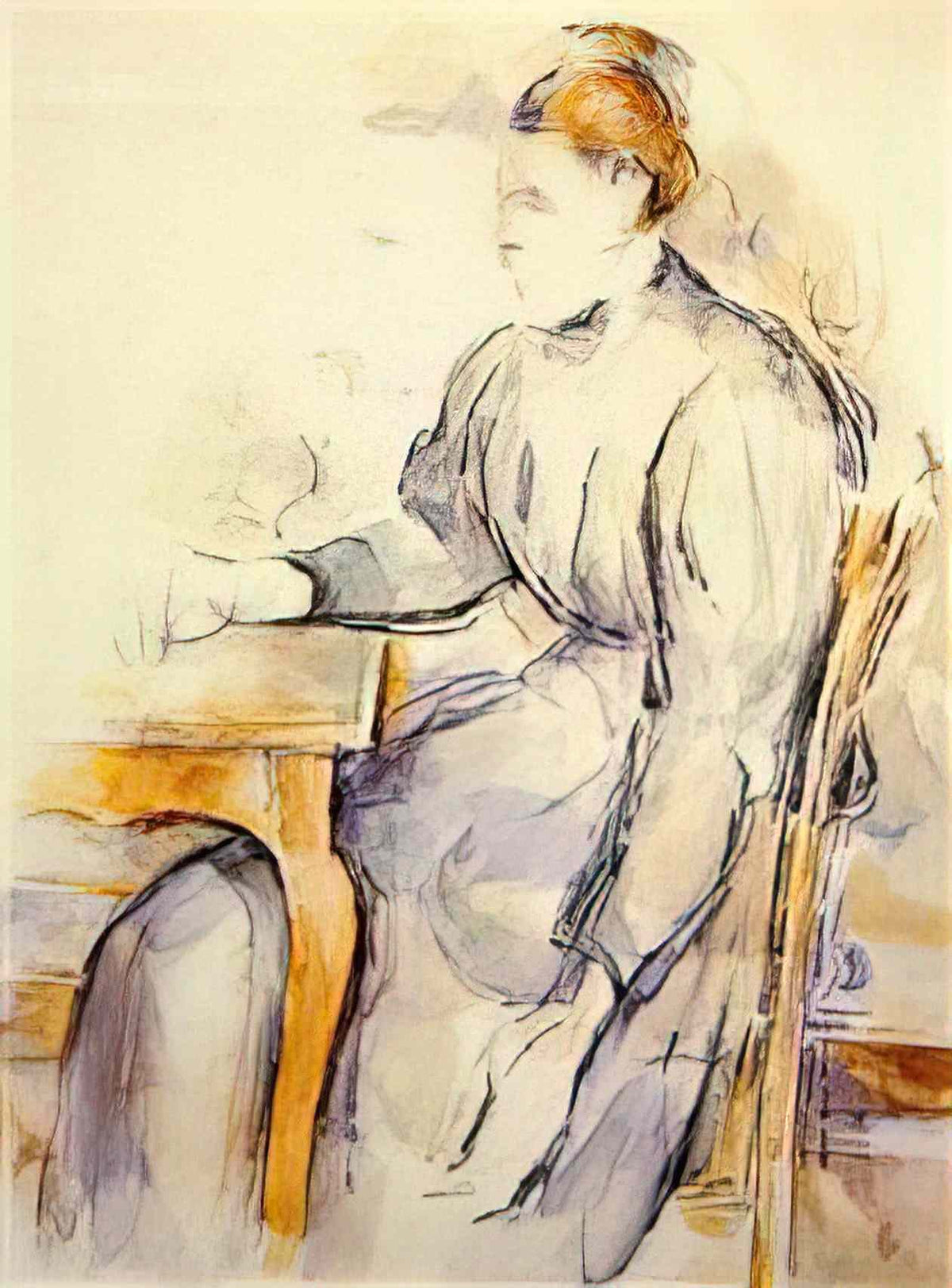 Paul Cezanne seated woman 1895 Art A4 Photo Print
