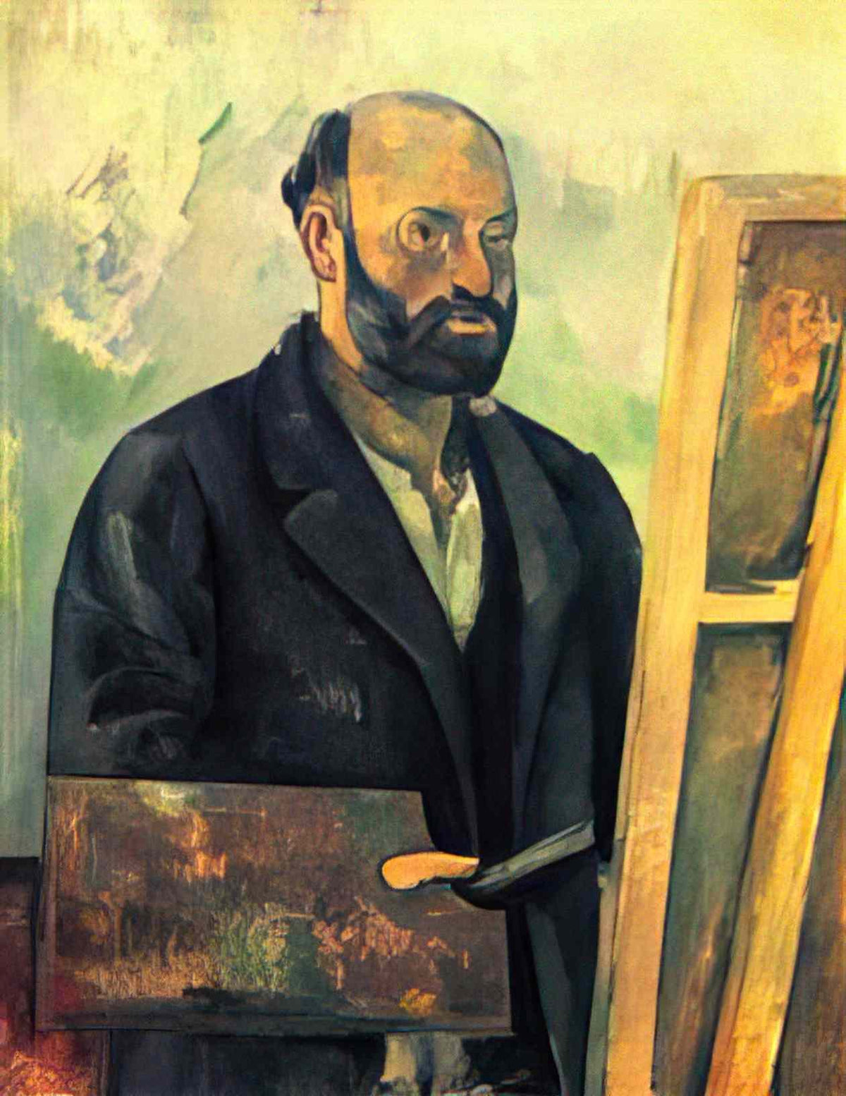 Paul Cezanne self portrait with palette Art A4 Photo Print