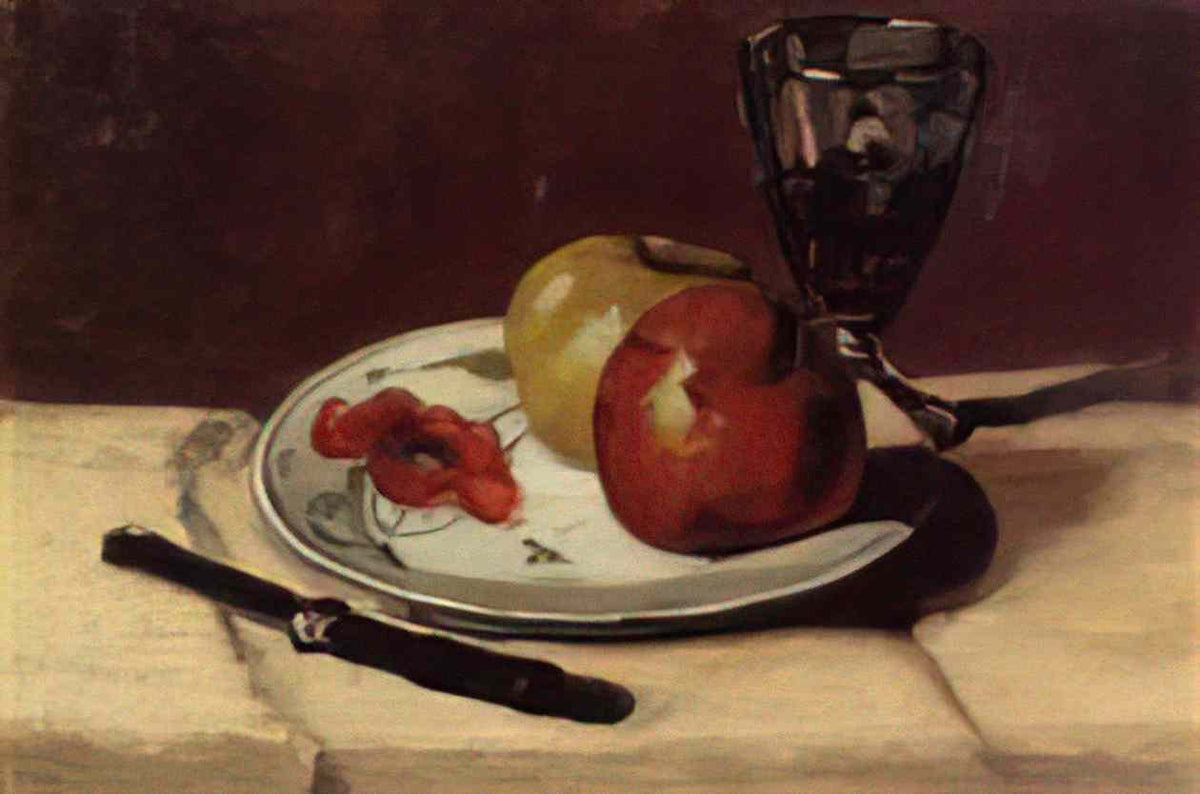 Paul Cezanne still life apples and a glass 1873 Art A4 Photo Print