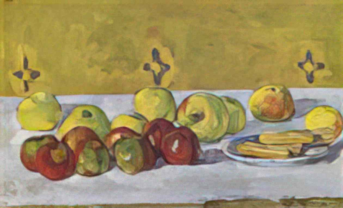 Paul Cezanne still life with apples and biscuits 1877 Art A4 Photo Print