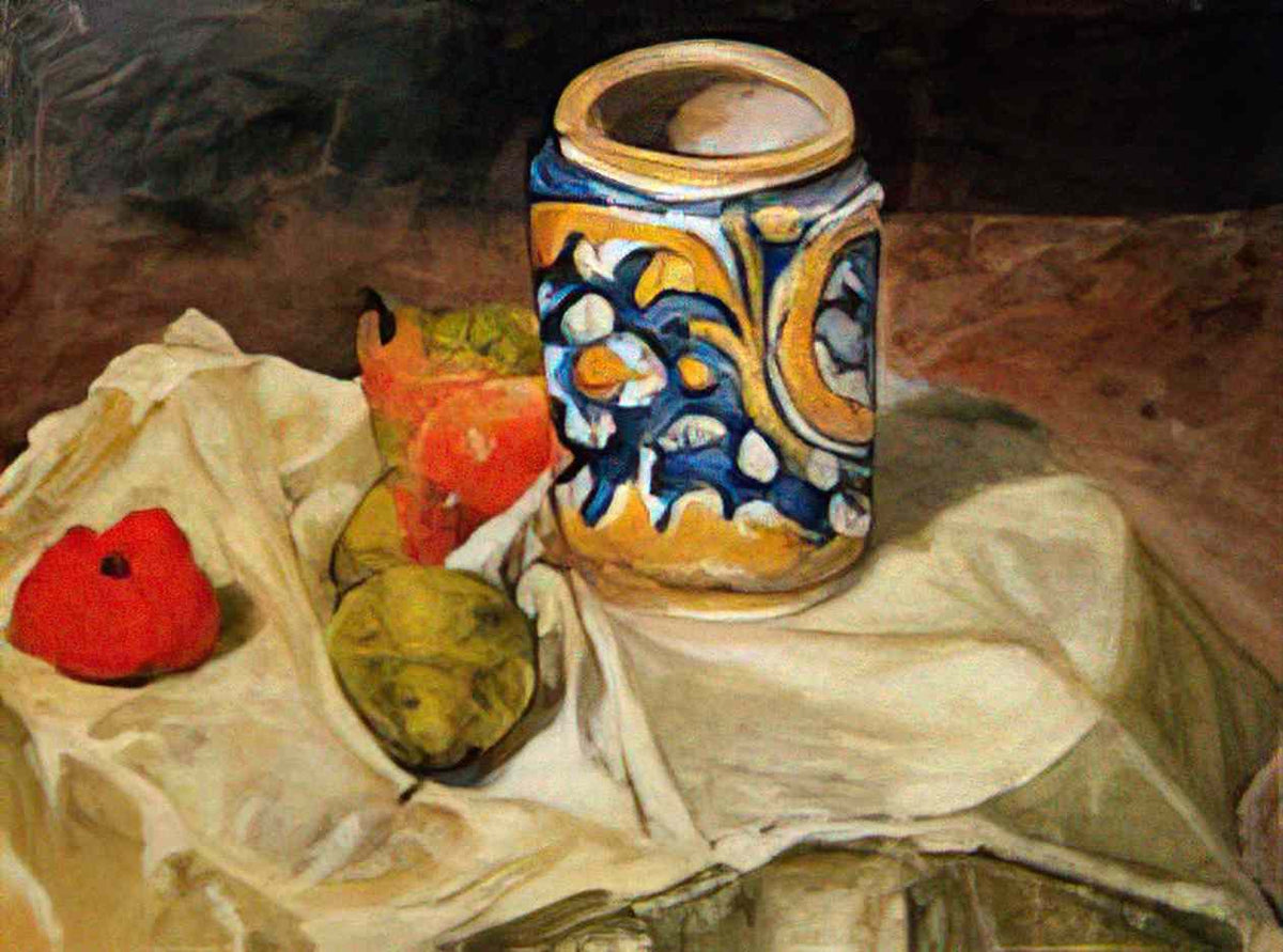 Paul Cezanne still life with italian earthenware jar Art A4 Photo Print