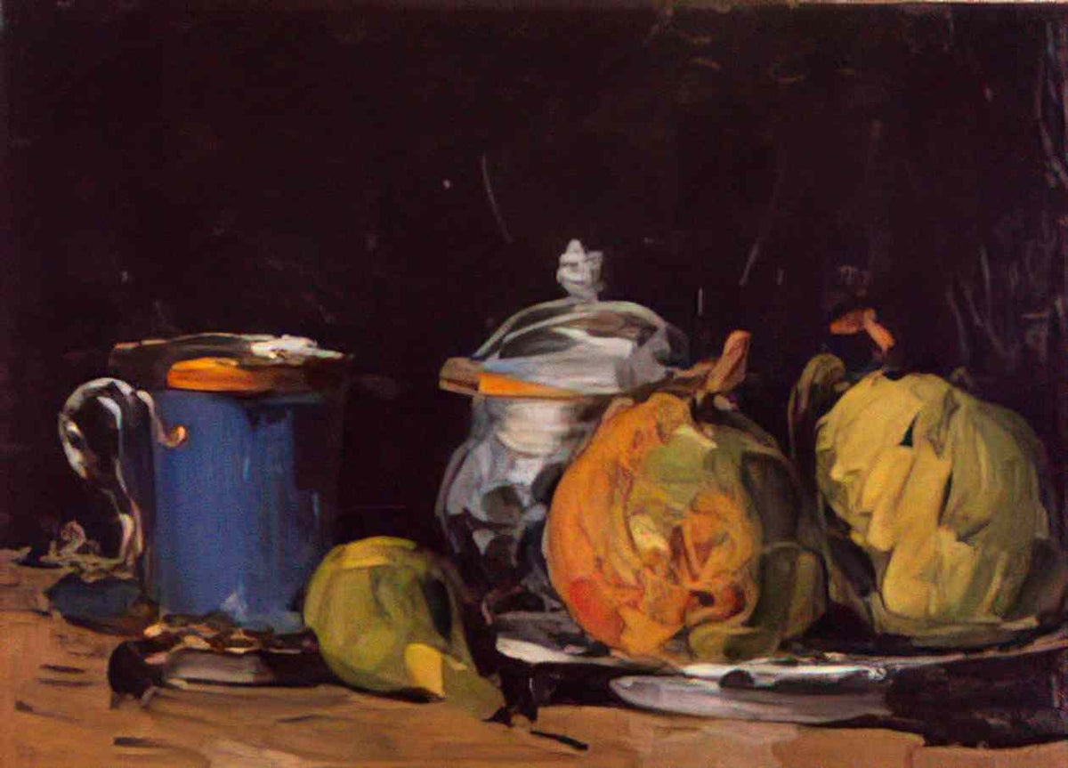 Paul Cezanne sugar bowl pears and blue cup Art A4 Photo Print