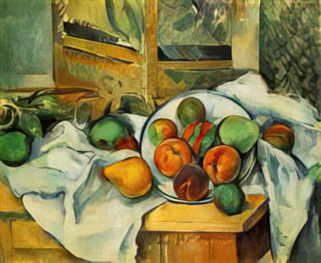 Paul Cezanne table napkin and fruit Art A4 Photo Print