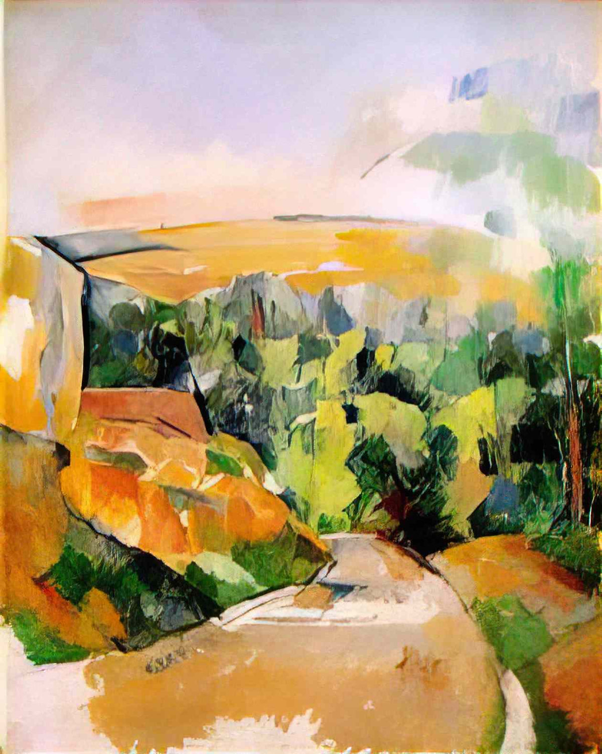 Paul Cezanne the bend in the road Art A4 Photo Print