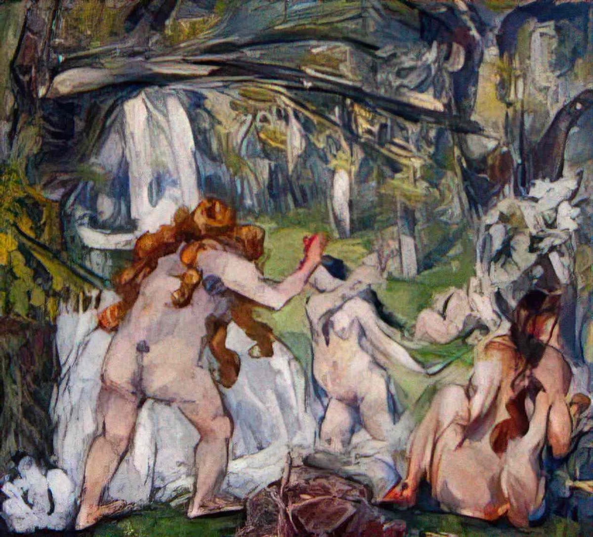 Paul Cezanne three bathers 1875 Art A4 Photo Print