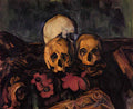 Paul Cezanne three skulls on a patterned carpet Art A4 Photo Print