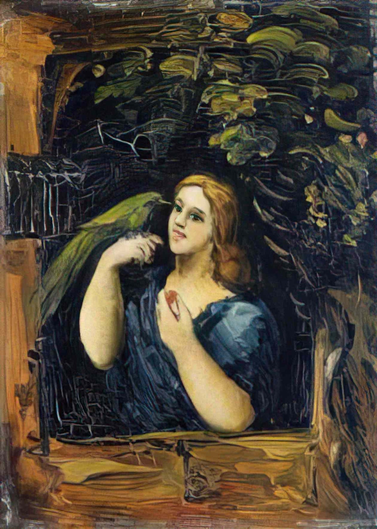 Paul Cezanne woman with parrot Art A4 Photo Print