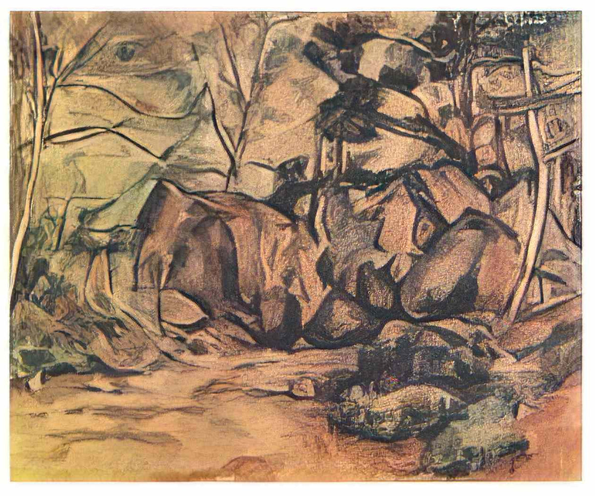Paul Cezanne woodland with boulders 1893 Art A4 Photo Print