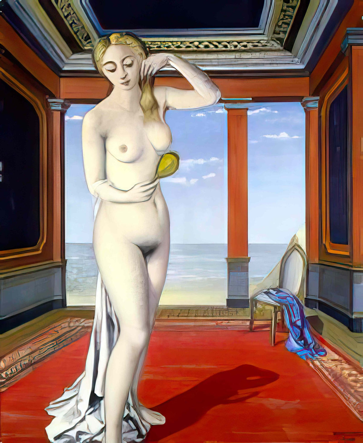 Paul Delvaux Paul Delvaux woman with mirror 1945 Art A4 Photo Print