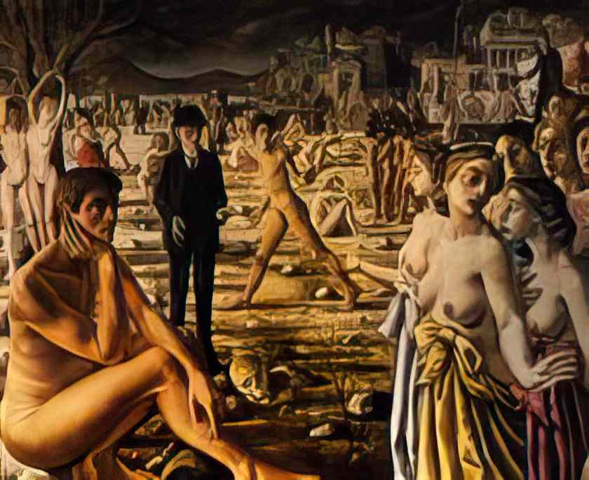 Paul Delvaux city worried 194 Art A4 Photo Print