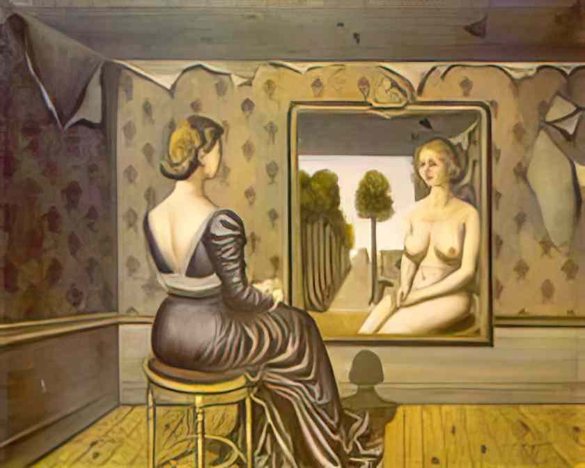Paul Delvaux mirror 1939 Art A4 Photo Print